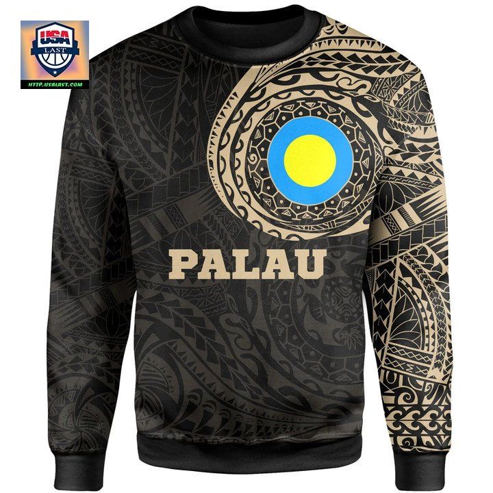 Palau In My Heart Tattoo Style Sweater Knitted Long-Sleeved Sweater 