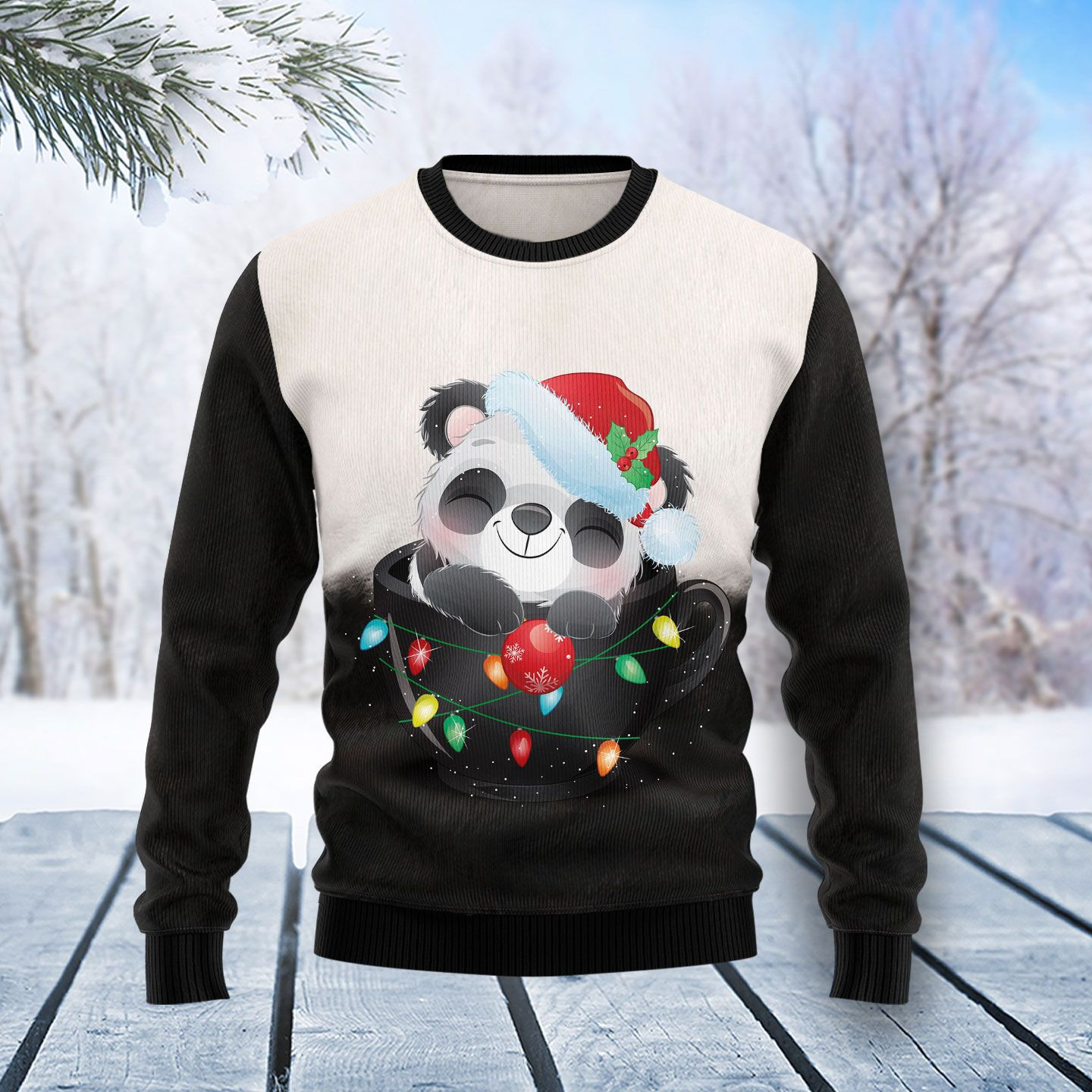 Panda Cup Ugly Christmas Sweater, Perfect Holiday Gift