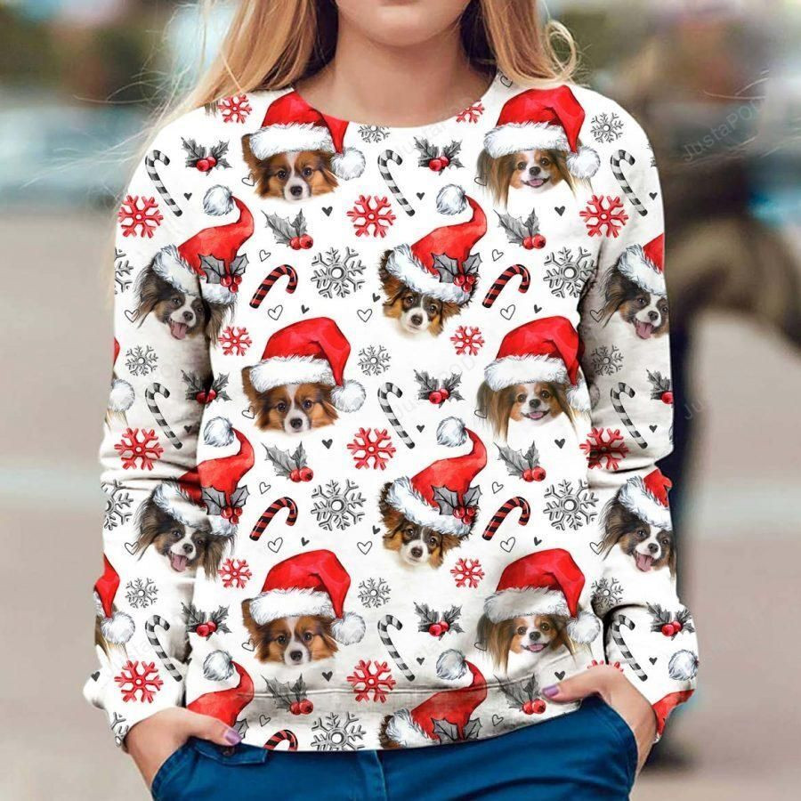 Papillon Ugly Christmas Sweater, Perfect Holiday Gift