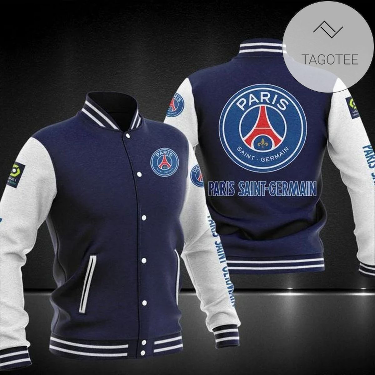 Paris Saint-Germain Navy Varsity Baseball Jacket for Men & Women | Soccer Team Fan Gift