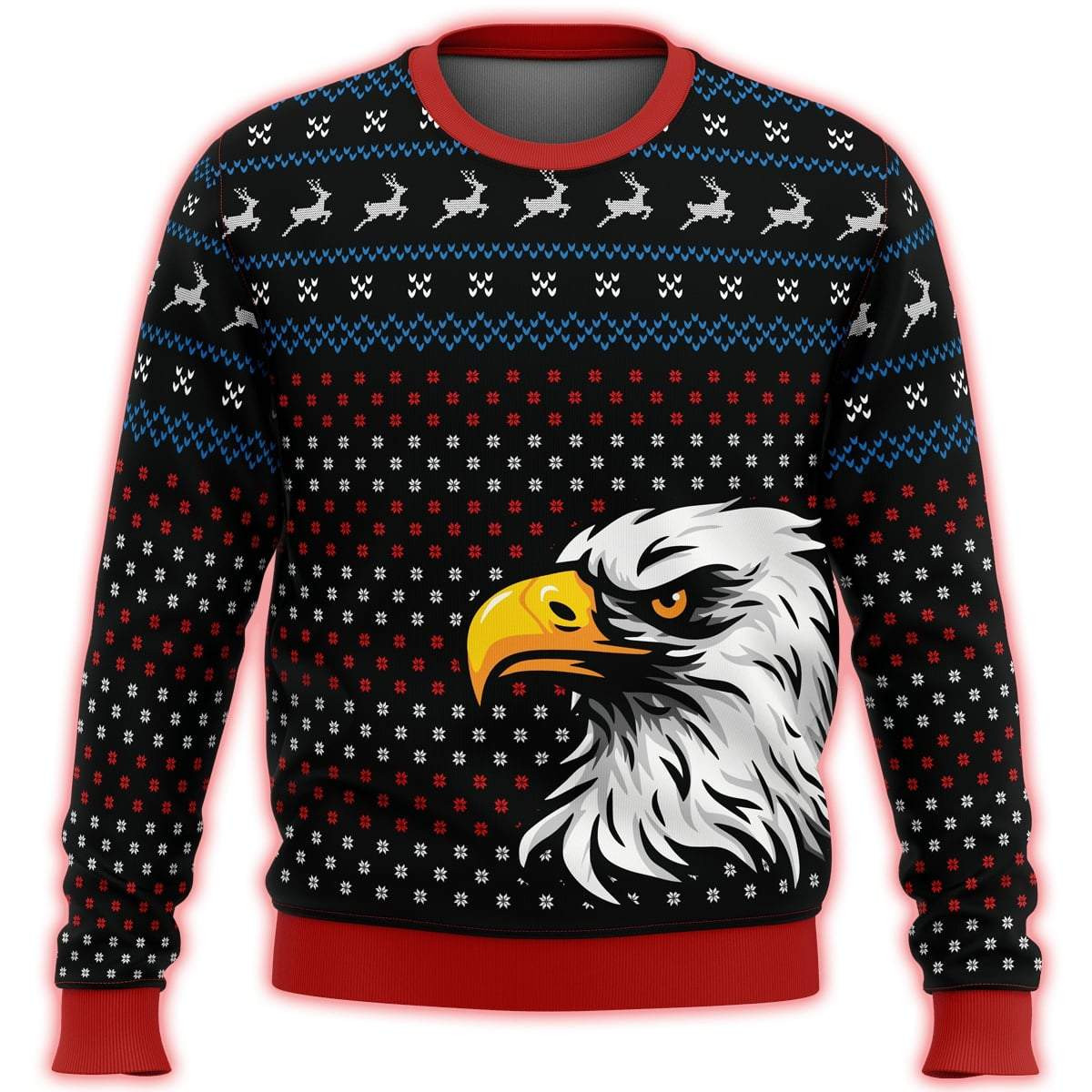 Patriotic Eagle Ugly Christmas Sweater, Perfect Holiday Gift