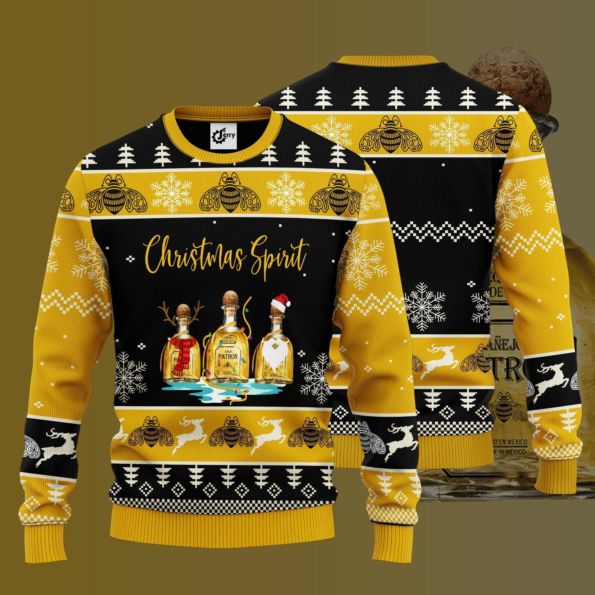 Patron Christmas Spirit Ugly Christmas Sweater