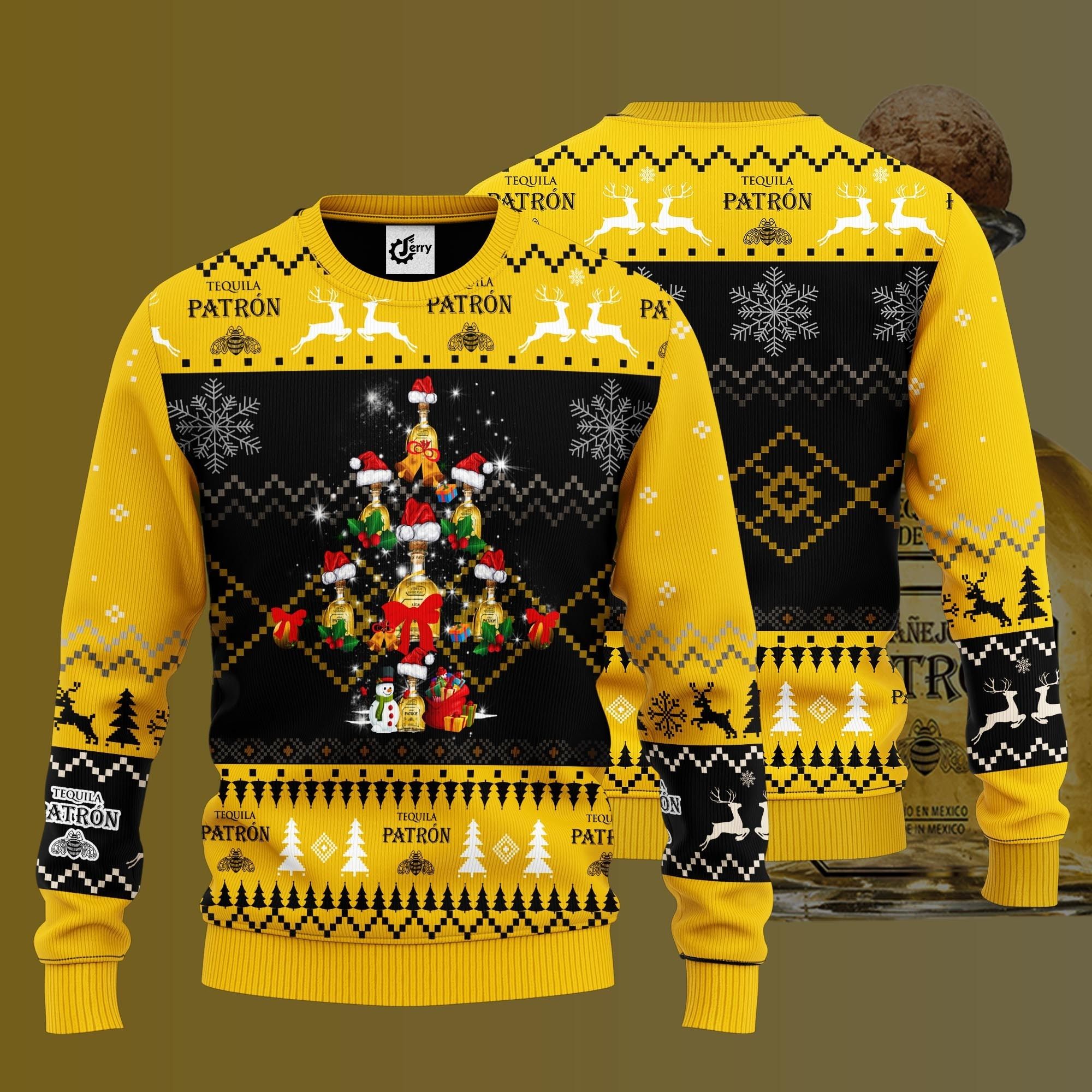 Patron Christmas Tree Ugly Christmas Sweater