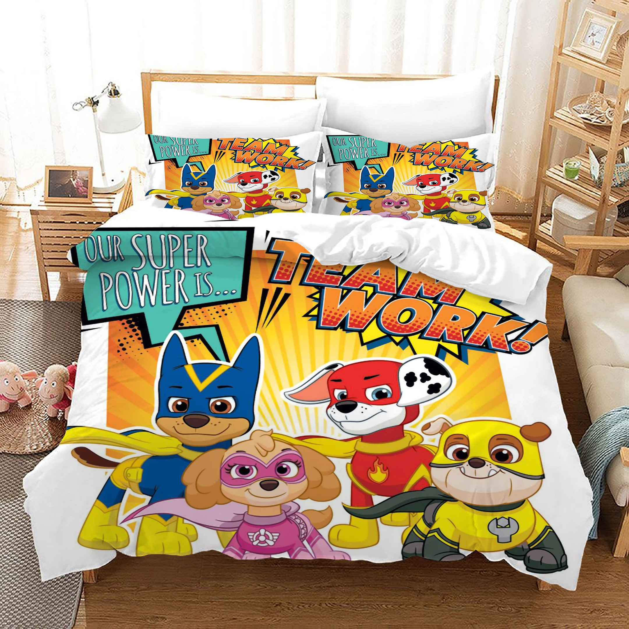 Paw Patrol Marshall Duvet Cover Quilt Cover Pillowcase Bedding Set Bed Linen Home Bedroom Decor