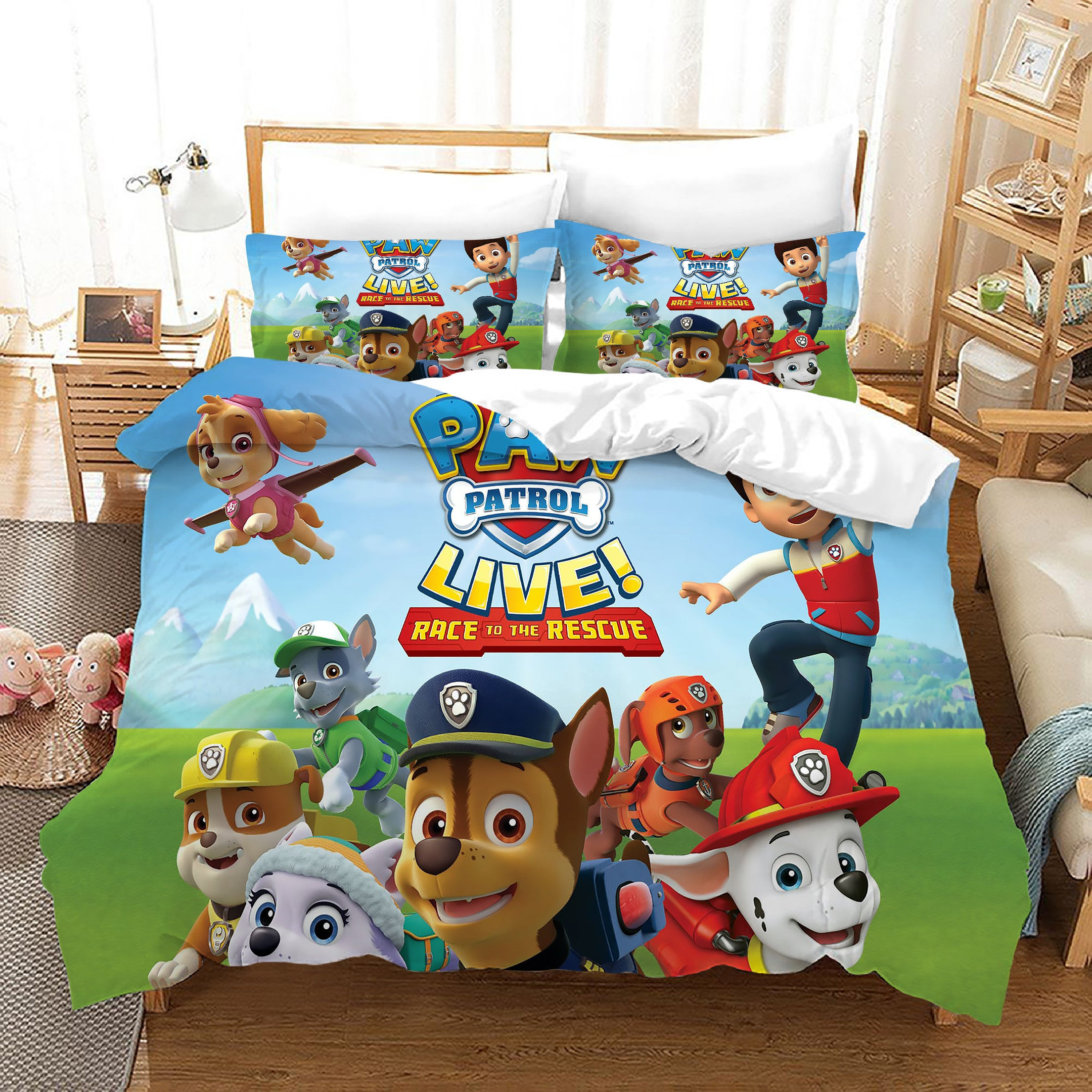 Paw Patrol Marshall Duvet Cover Quilt Cover Pillowcase Bedding Set Bed Linen Home Bedroom Decor
