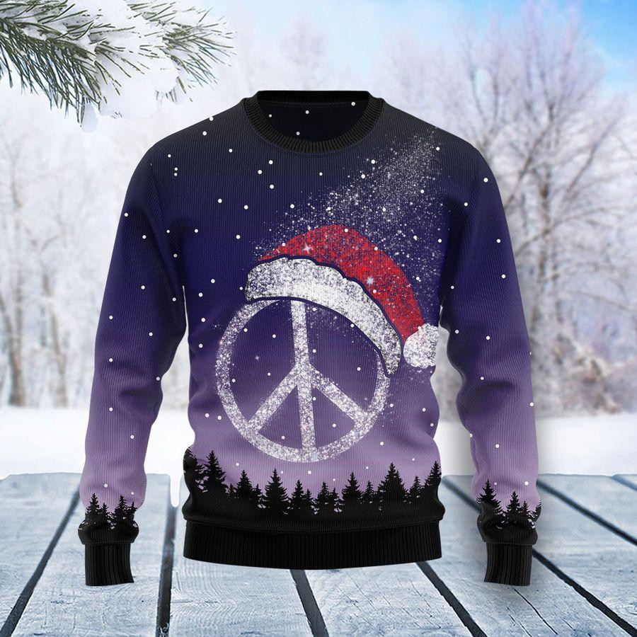 Peace Hippie Ugly Christmas Sweater, Perfect Holiday Gift