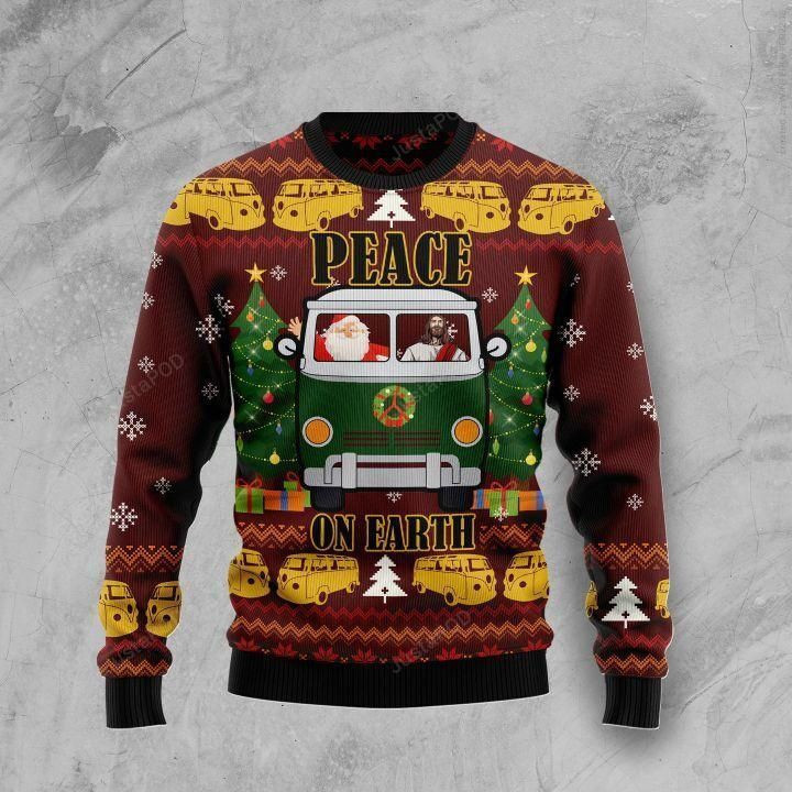 Peace On Earth Ugly Christmas Sweater, Perfect Holiday Gift