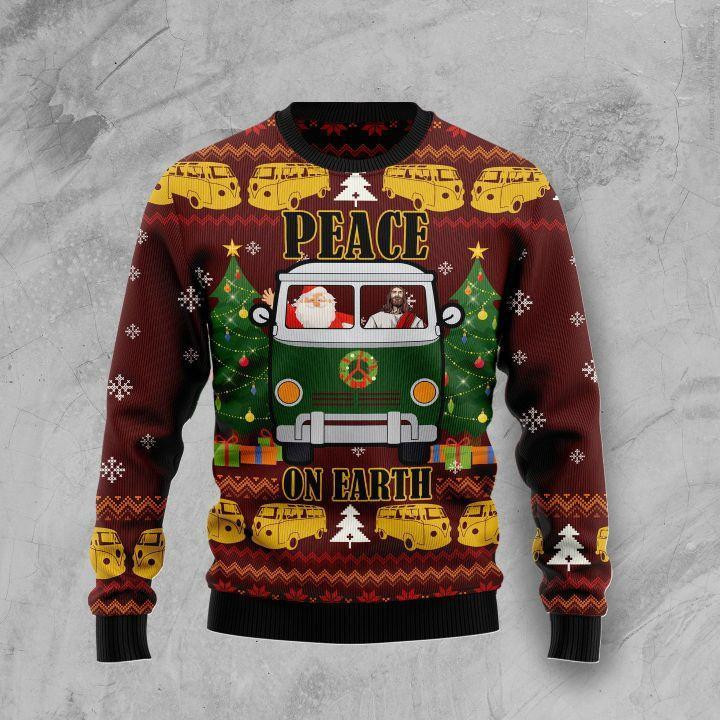 Peace On Earth Ugly Christmas Sweater, Perfect Holiday Gift