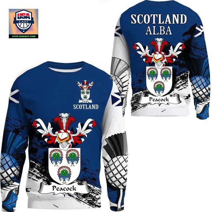 Peacock Scottish Family Crest Scotland Special Sweater 