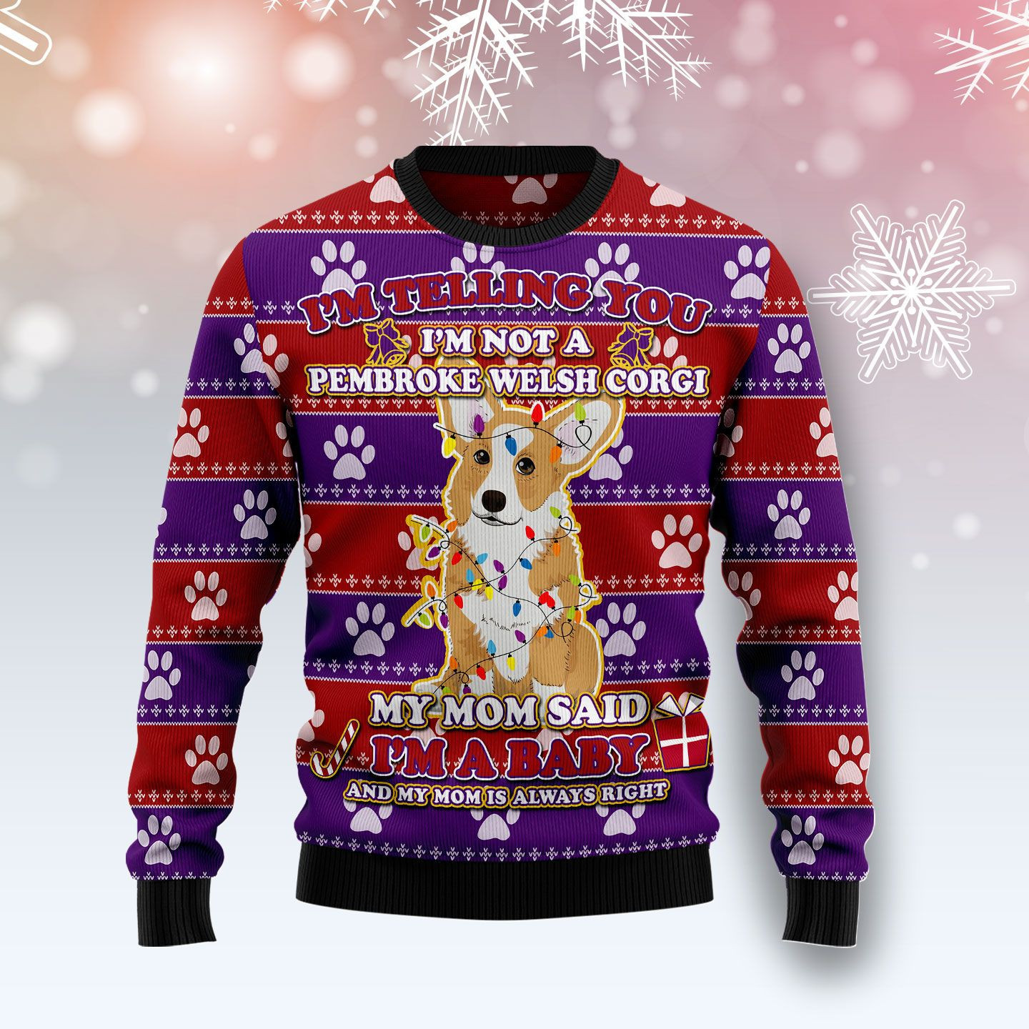 Pembroke Welsh Corgi Baby Christmas Ugly Christmas Sweater, Perfect Holiday Gift