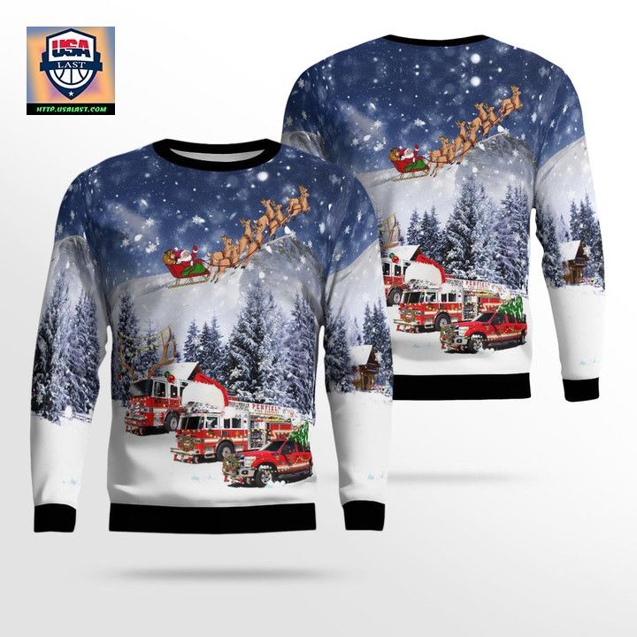 Penfield New York Penfield Fire Company Christmas Sweater 3D