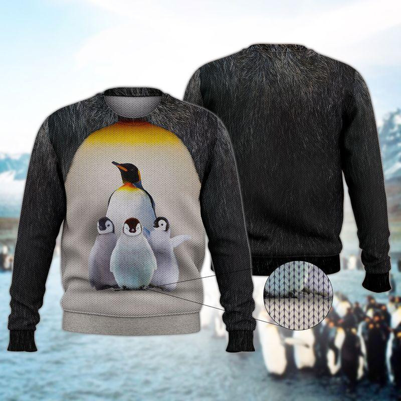 Penguin Family Ugly Christmas Sweater, Perfect Holiday Gift