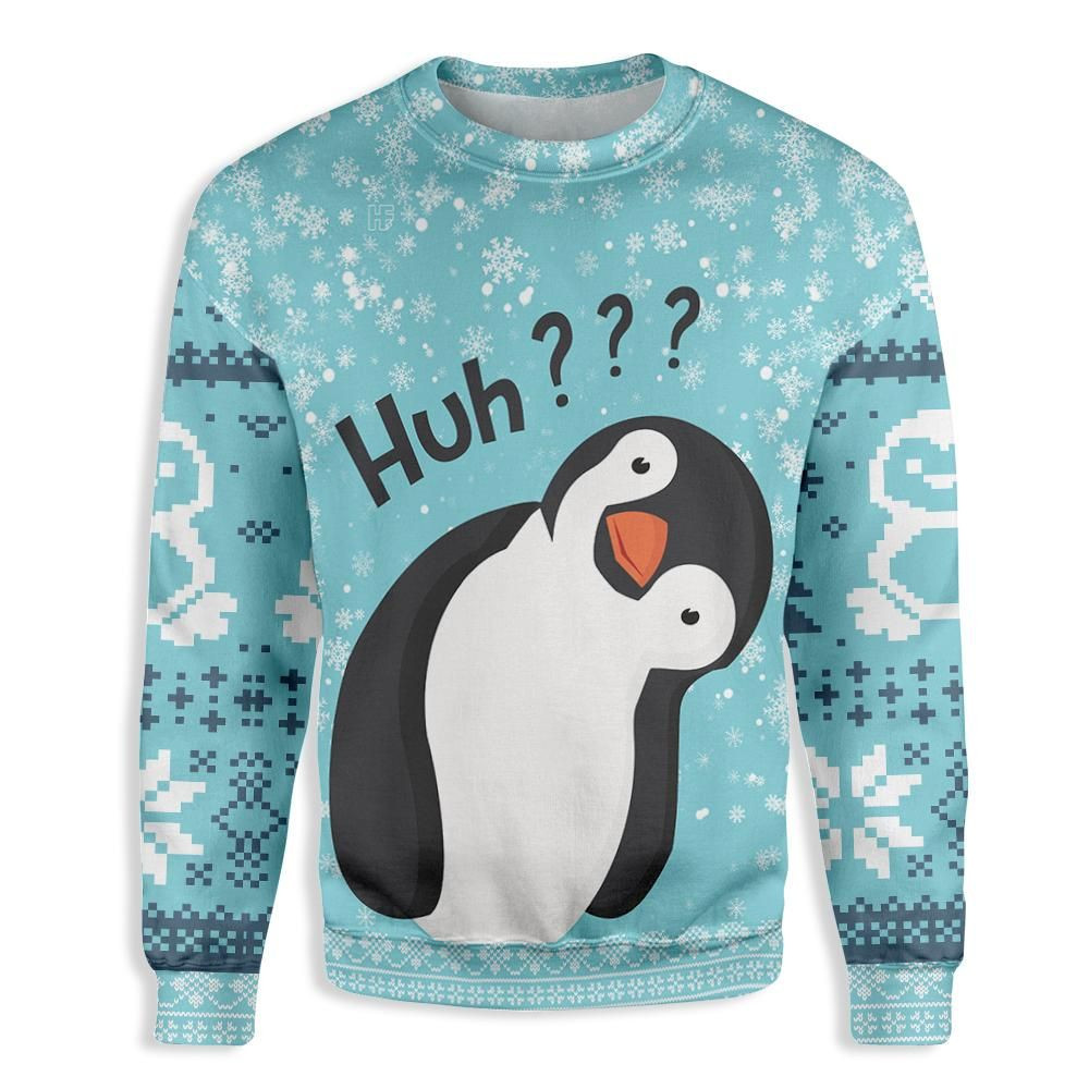 Penguin Huh Ugly Christmas Sweater,