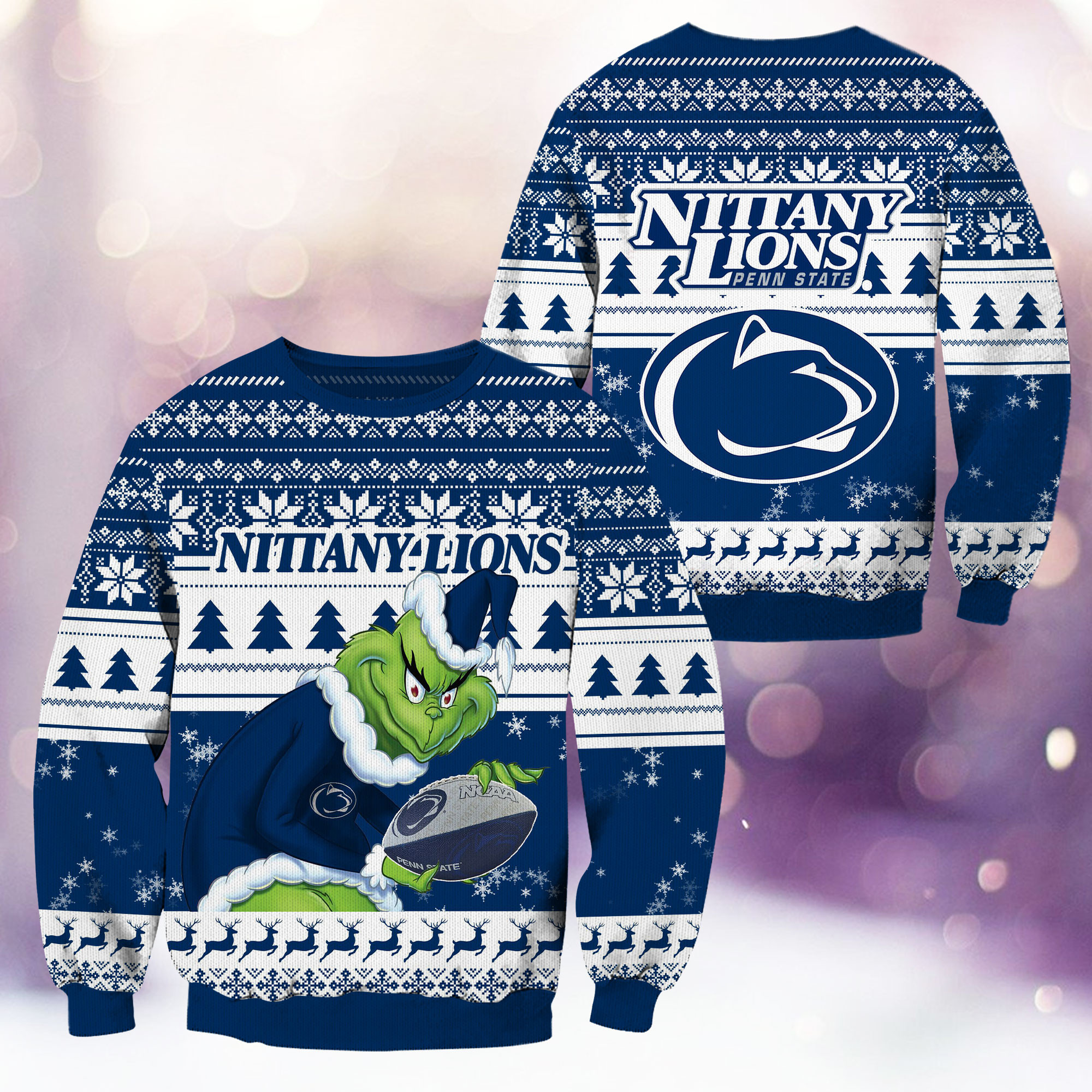 Penn State Nittany Lions Grinch Ugly Christmas Sweater