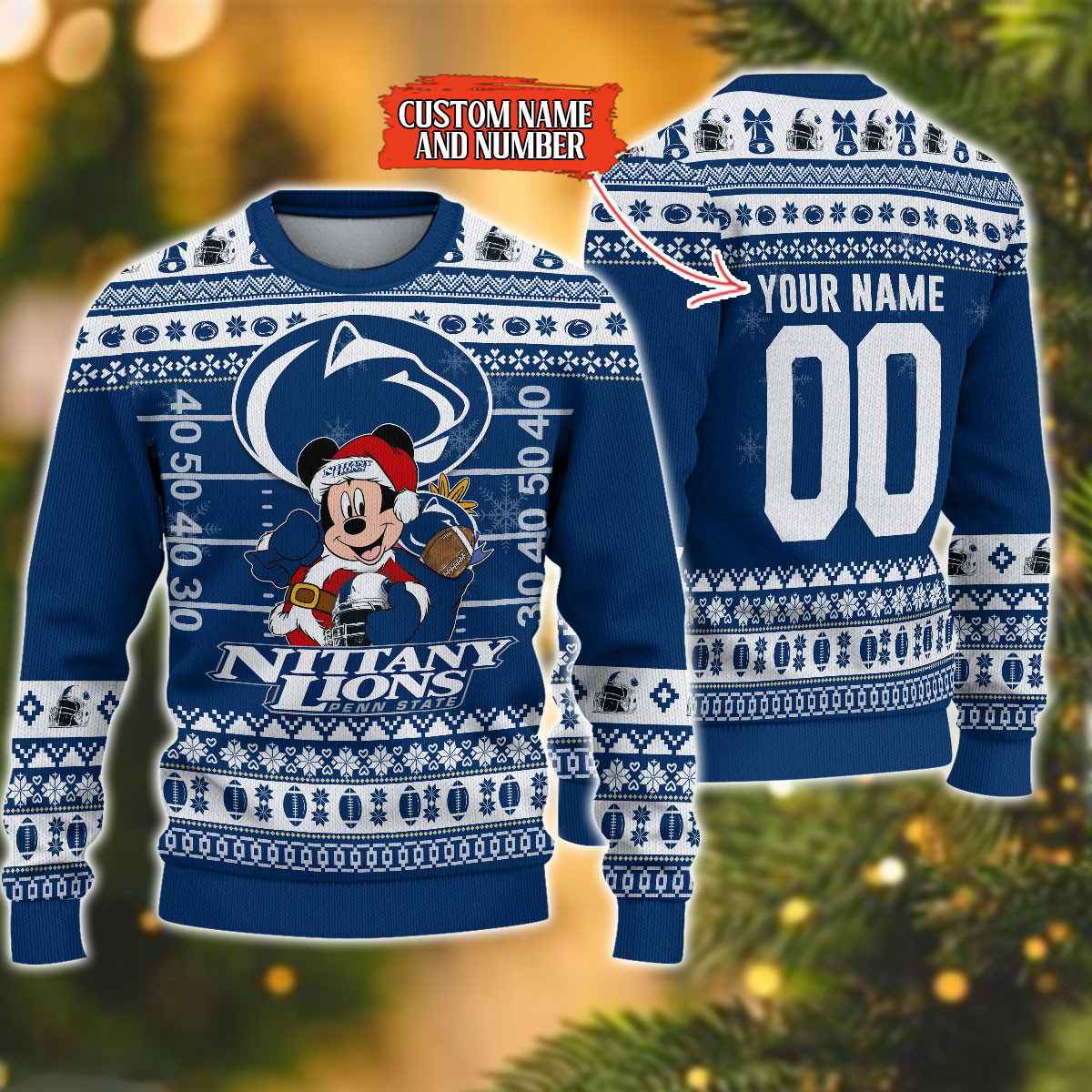 Penn State Nittany Lions Mickey Ugly Christmas Sweater,