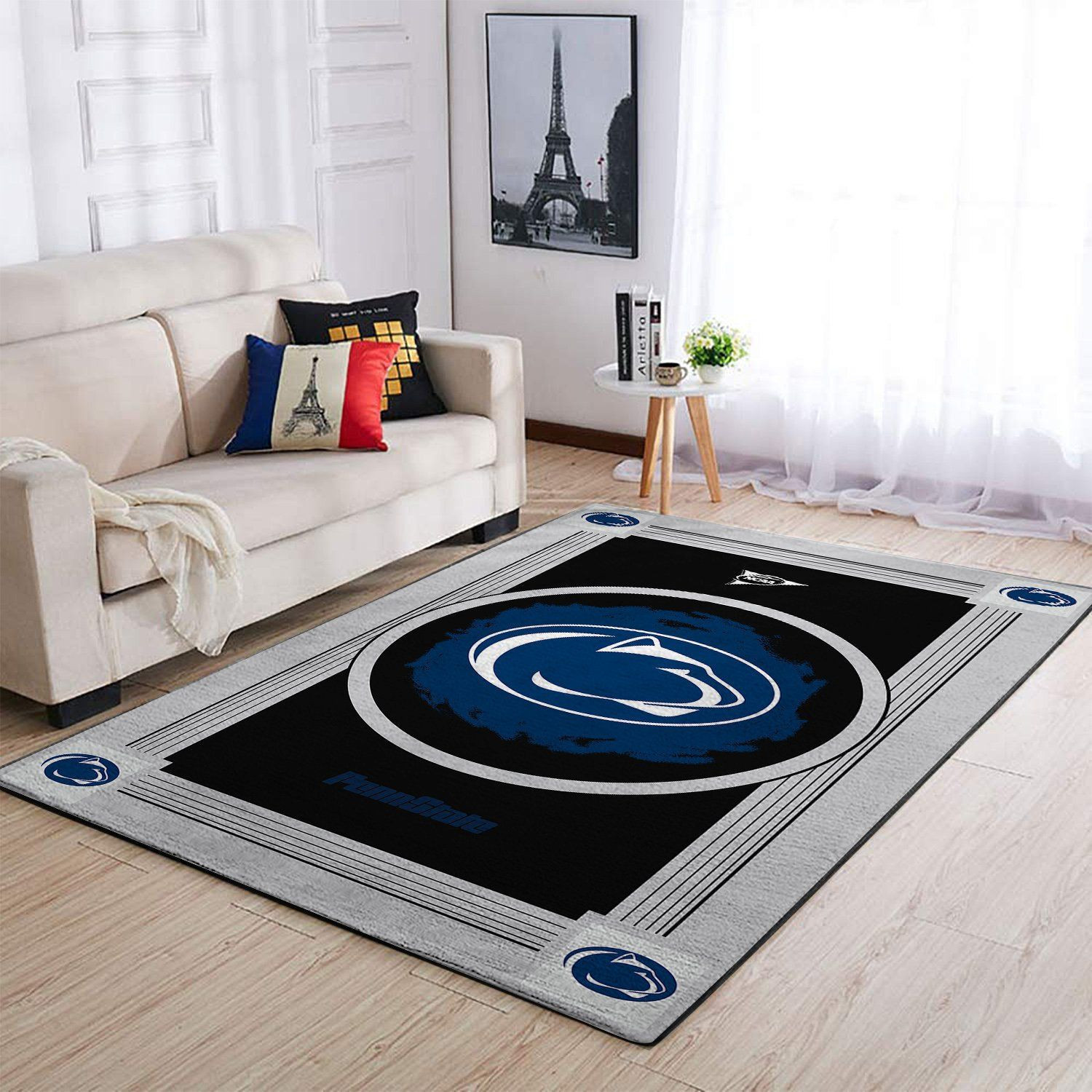 Penn State Nittany Lions Team Logo Nice Gift Rectangle Area Rug – Full Print Carpet For Living Room & Bedroom Home Decor