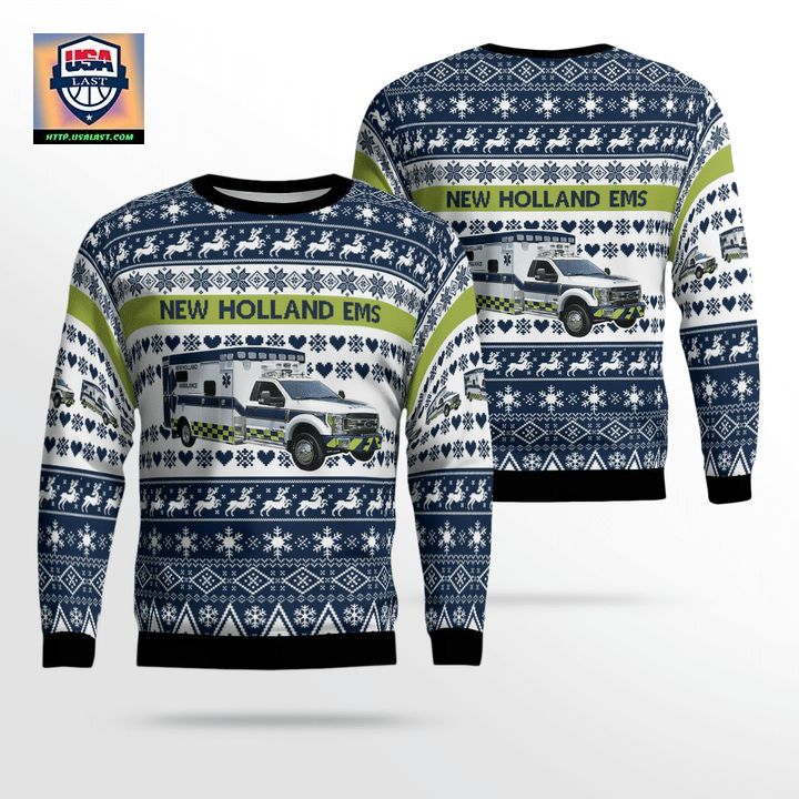 Pennsylvania New Holland EMS Christmas Sweater 3D