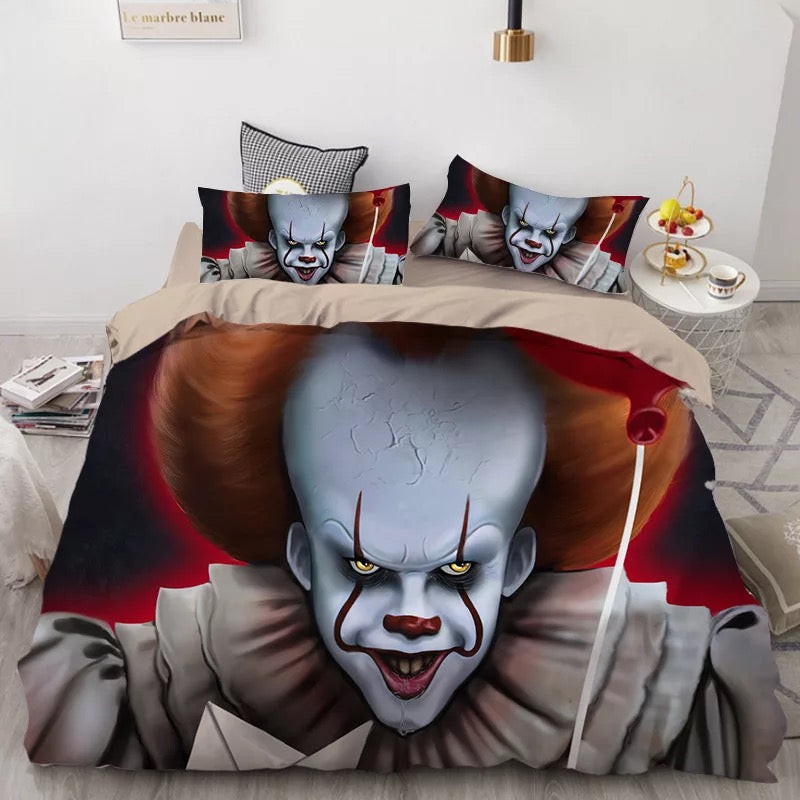 Pennywise Scary Clown Duvet Cover Quilt Cover Pillowcase Bedding Set Bed Linen Home Bedroom Decor