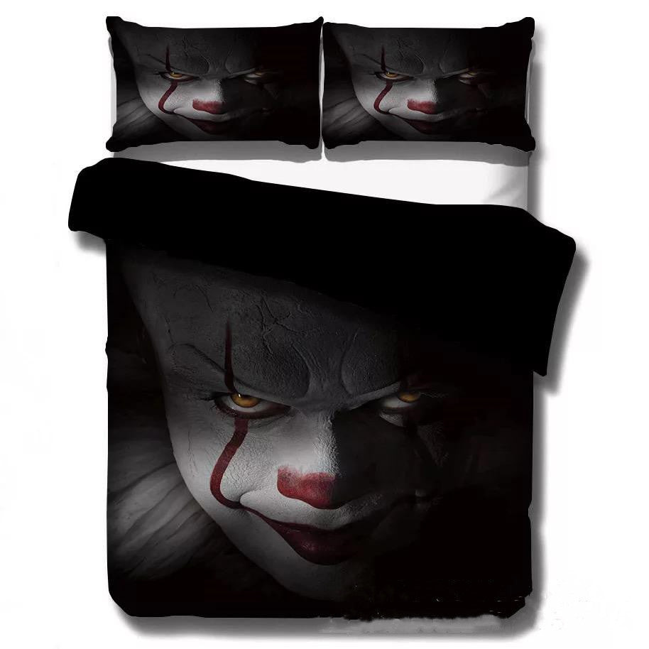 Pennywise Scary Clown Duvet Cover Quilt Cover Pillowcase Bedding Set Bed Linen Home Bedroom Decor