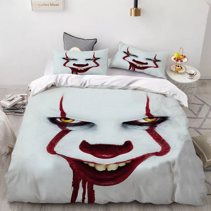 Pennywise Scary Clown Duvet Cover Quilt Cover Pillowcase Bedding Set Bed Linen Home Bedroom Decor