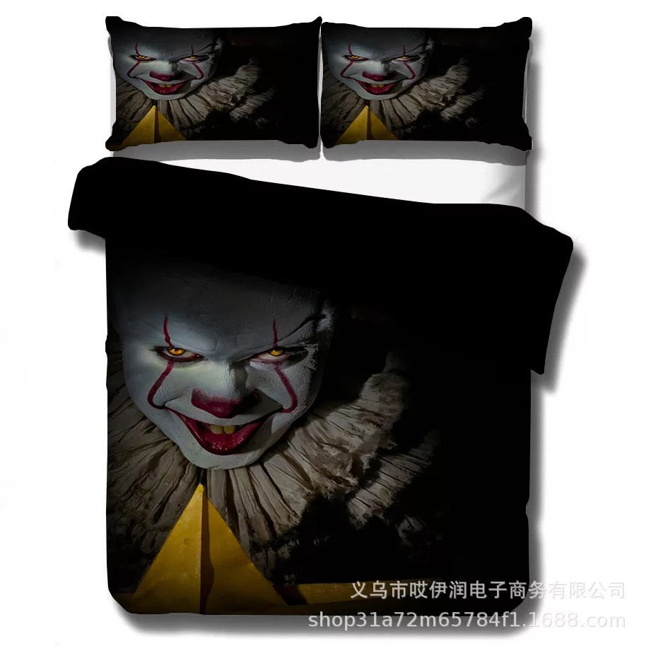 Pennywise Scary Clown Duvet Cover Quilt Cover Pillowcase Bedding Set Bed Linen Home Bedroom Decor
