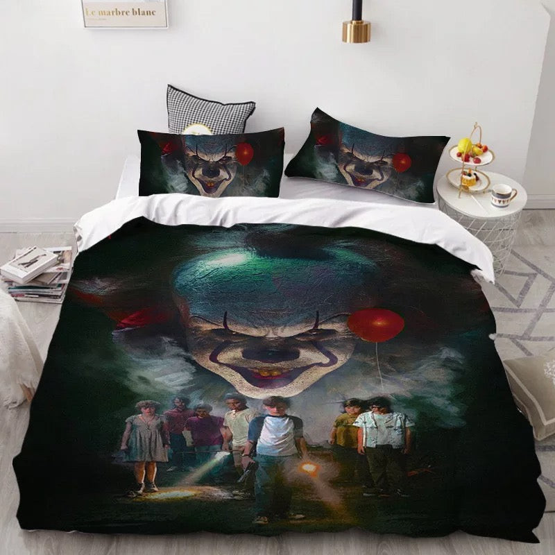 Pennywise Scary Clown Duvet Cover Quilt Cover Pillowcase Bedding Set Bed Linen Home Bedroom Decor