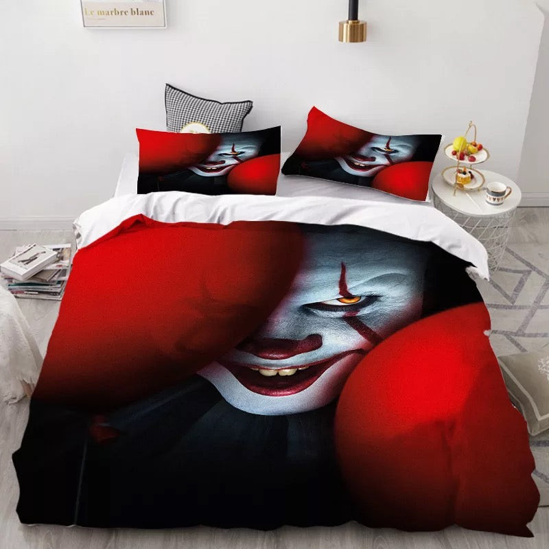 Pennywise Scary Clown Duvet Cover Quilt Cover Pillowcase Bedding Set Bed Linen Home Bedroom Decor