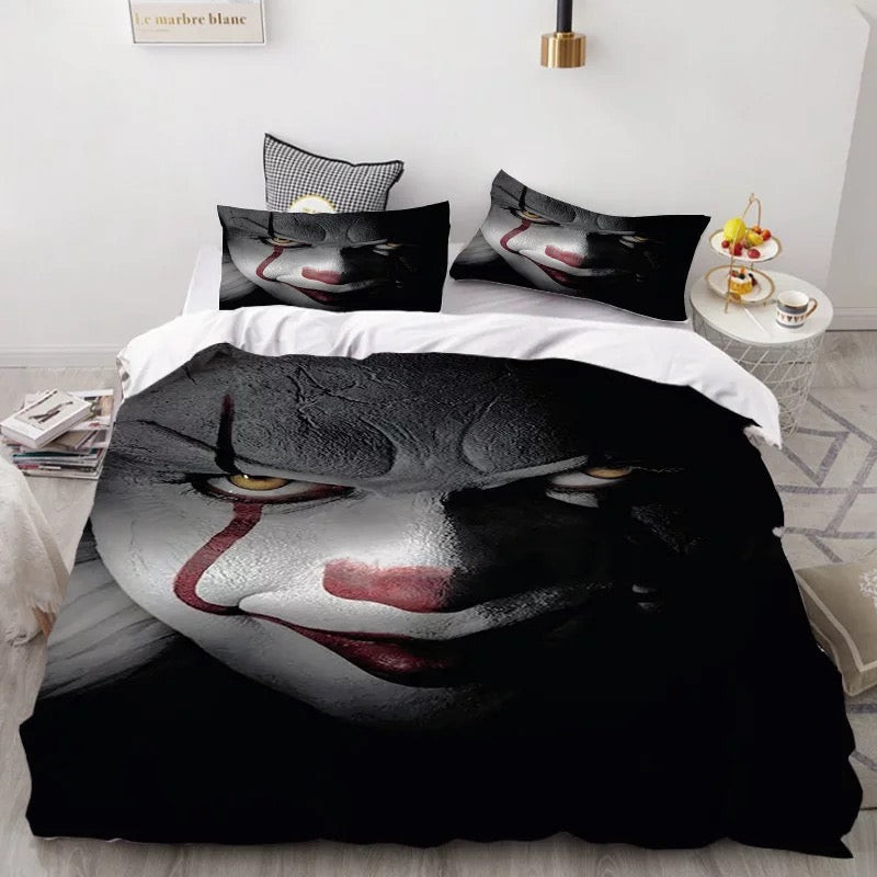 Pennywise Scary Clown Duvet Cover Quilt Cover Pillowcase Bedding Set Bed Linen Home Bedroom Decor