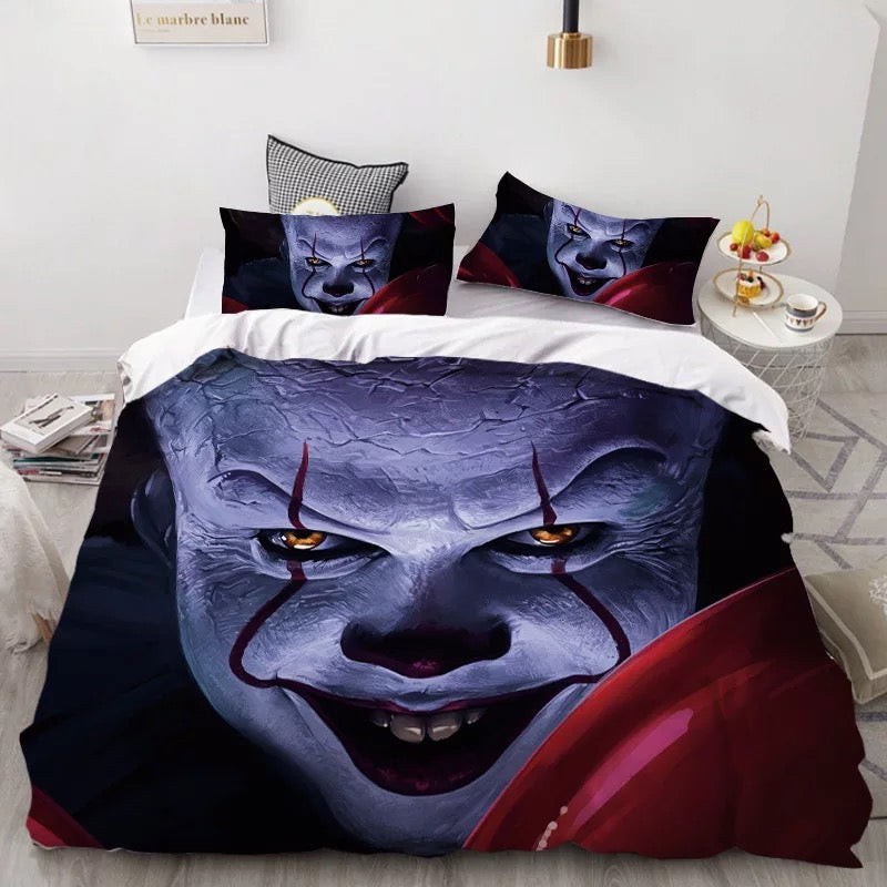 Pennywise Scary Clown Duvet Cover Quilt Cover Pillowcase Bedding Set Bed Linen Home Bedroom Decor