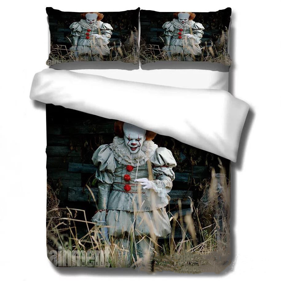 Pennywise Scary Clown Duvet Cover Quilt Cover Pillowcase Bedding Set Bed Linen Home Bedroom Decor