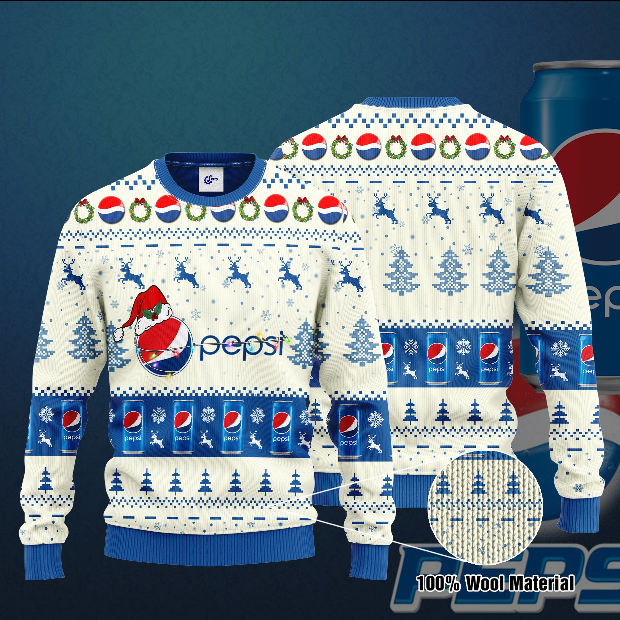 Pepsi Santa Hat Christmas Ugly Christmas Sweater, Hoodie, Zip Hoodie, Bomber Jacket