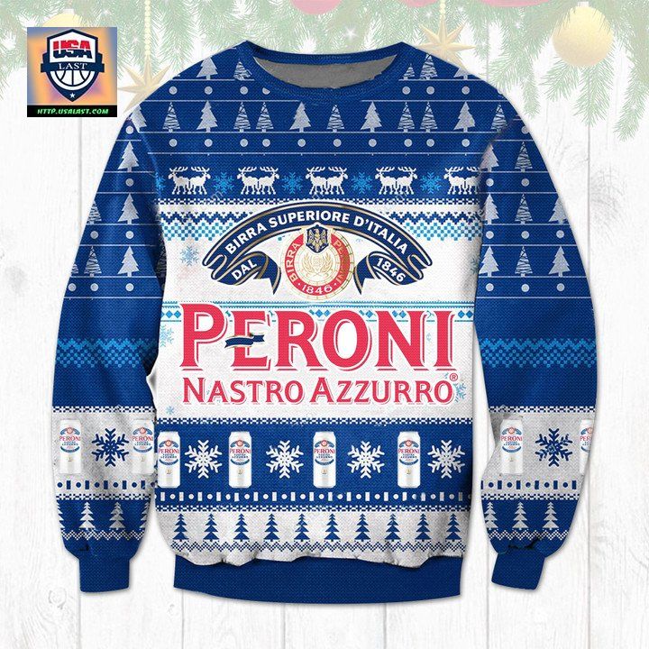 Peroni Nastro Azzurro Beer Ugly Christmas Sweater