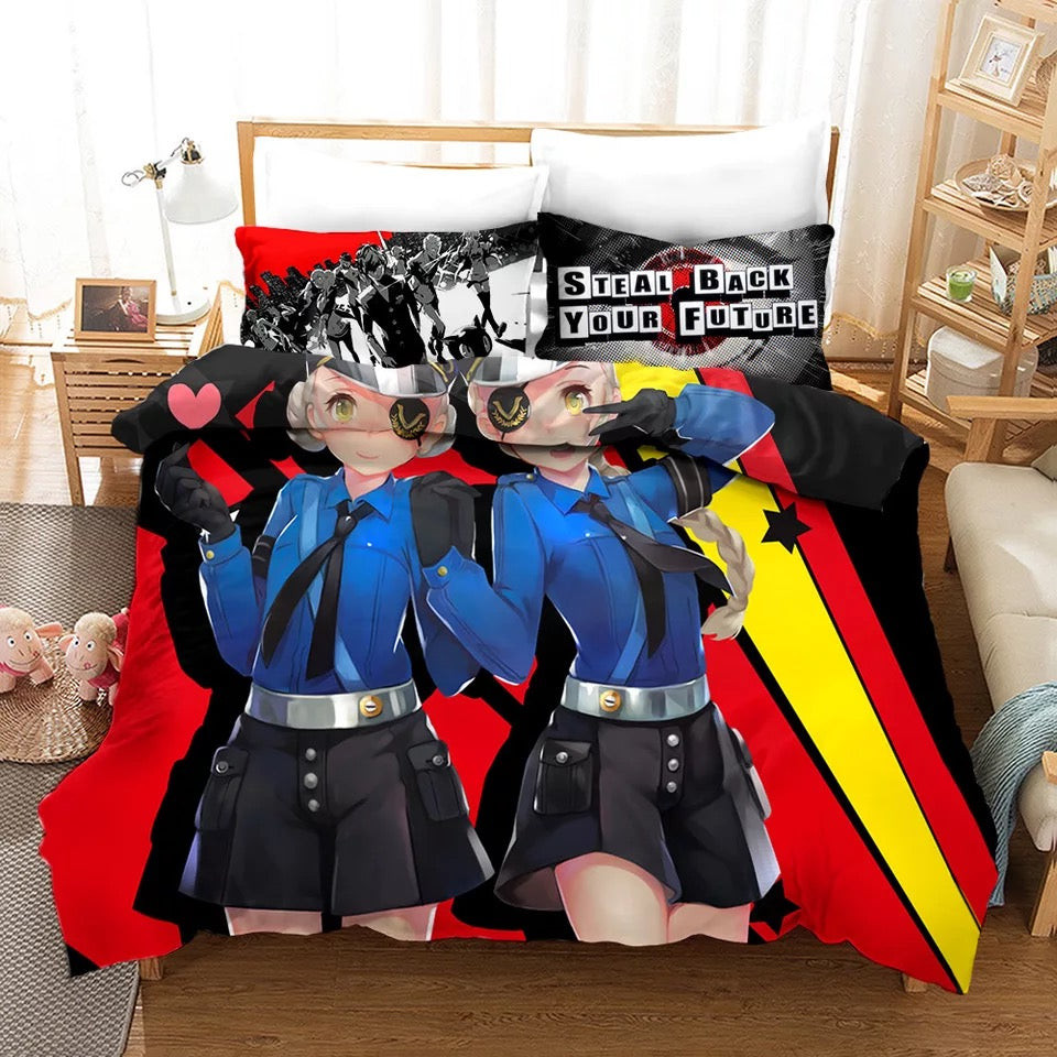 Persona 5 Duvet Cover Quilt Cover Pillowcase Bedding Set Bed Linen Home Bedroom Decor