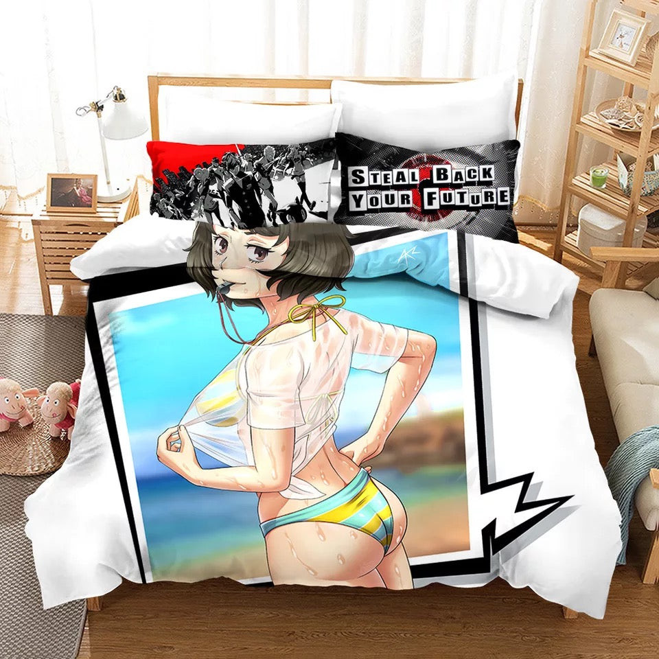 Persona 5 Duvet Cover Quilt Cover Pillowcase Bedding Set Bed Linen Home Bedroom Decor