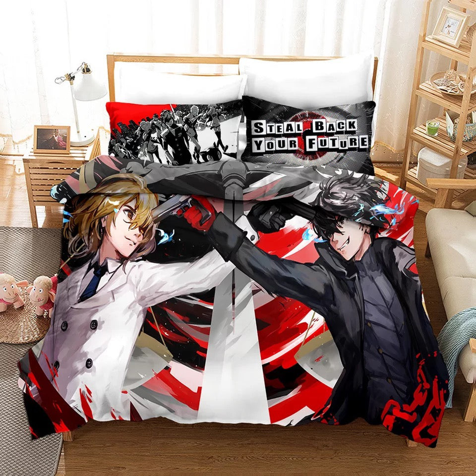 Persona 5 Duvet Cover Quilt Cover Pillowcase Bedding Set Bed Linen Home Bedroom Decor