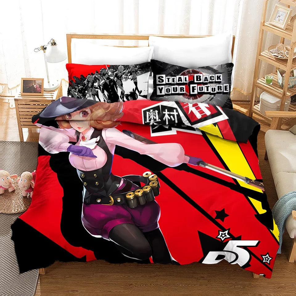 Persona 5 Haru Okumura Duvet Cover Quilt Cover Pillowcase Bedding Set Bed Linen Home Bedroom Decor