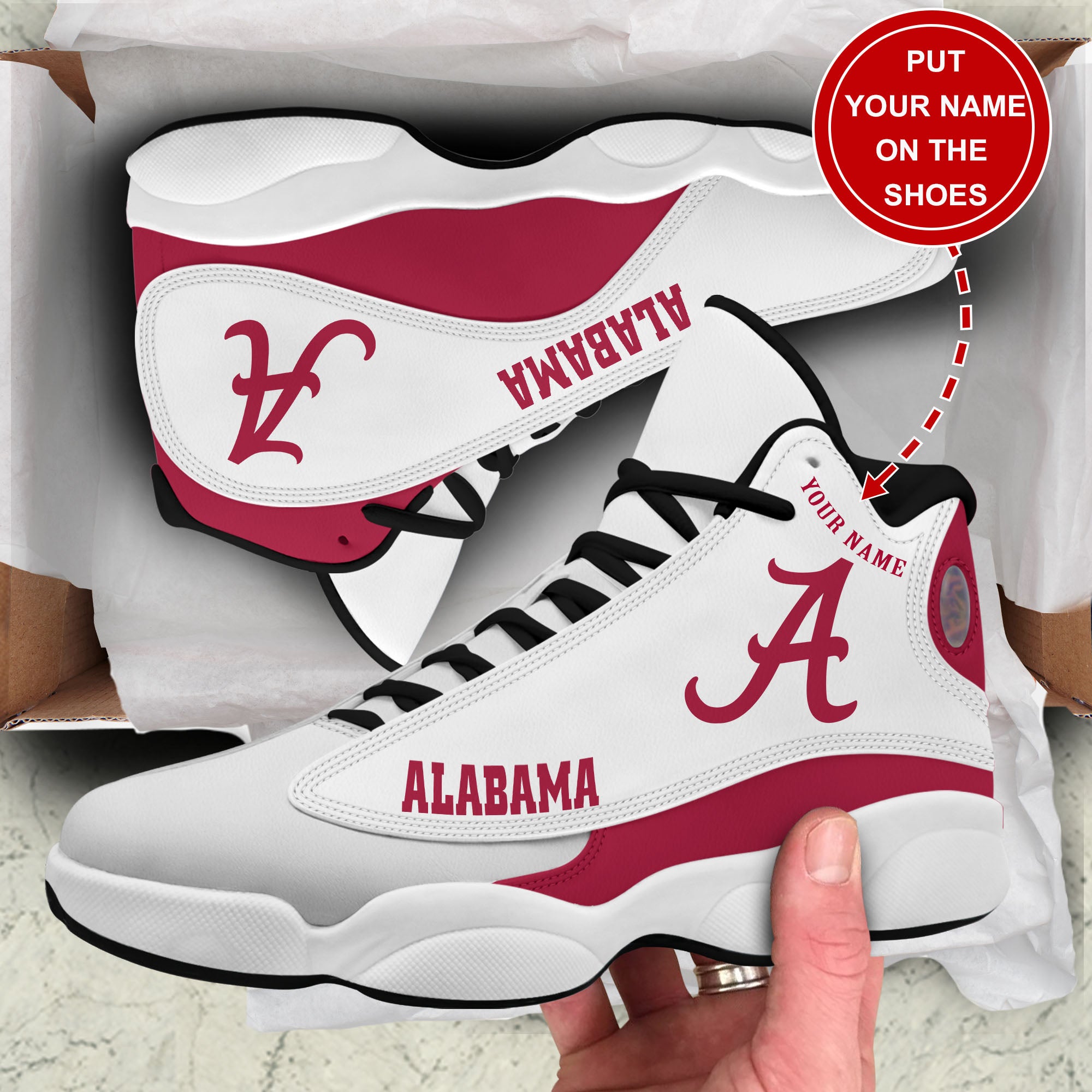 Personalized Alabama Crimson Tide JD13 Sneakers Shoes for Men & Women | Custom Fan Gift