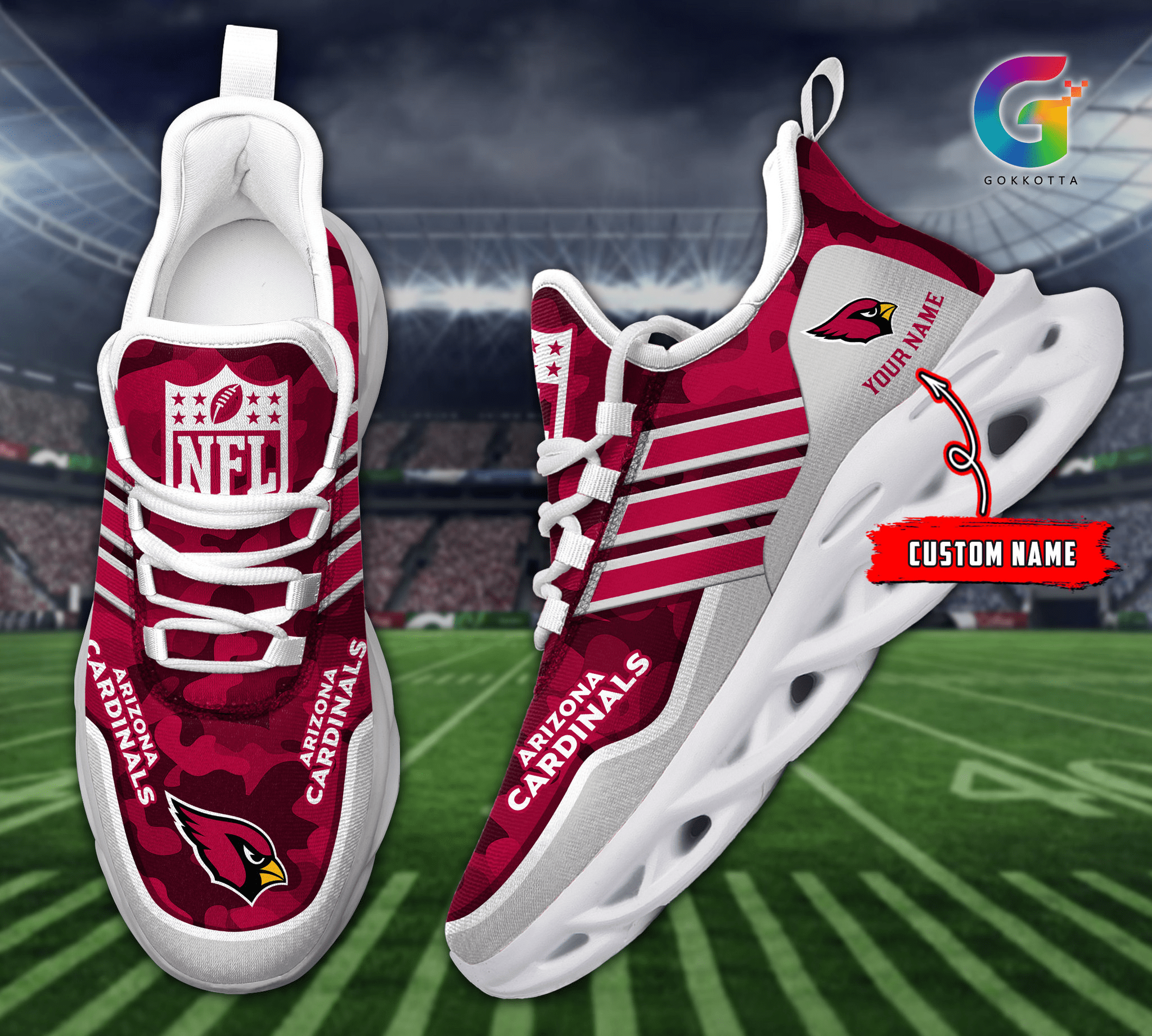 Personalized Arizona Cardinals Max Soul Shoes Sneakers for Men And Women – NFL Football Fan Shoes, Team Sneakers