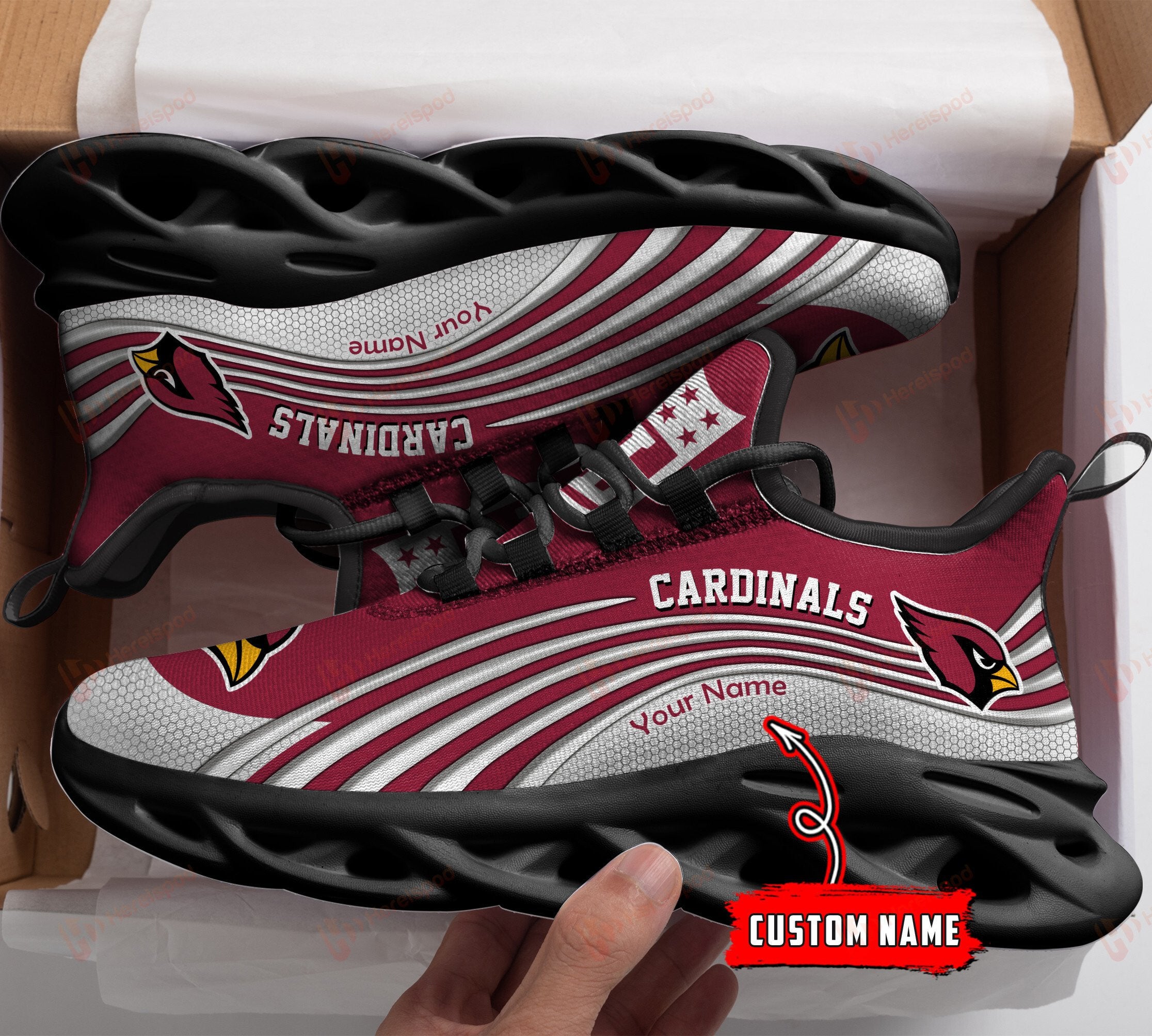 Personalized Arizona Cardinals NFL Max Soul Shoes Sneakers for Men And Women – NFL Football Fan Shoes, Team Sneakers