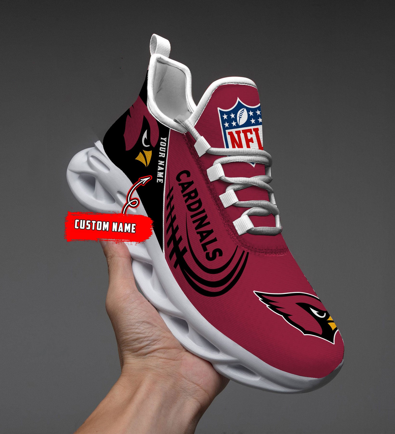 Personalized Arizona Cardinals NFL Max Soul Shoes Sneakers for Men And Women – NFL Football Fan Shoes, Team Sneakers