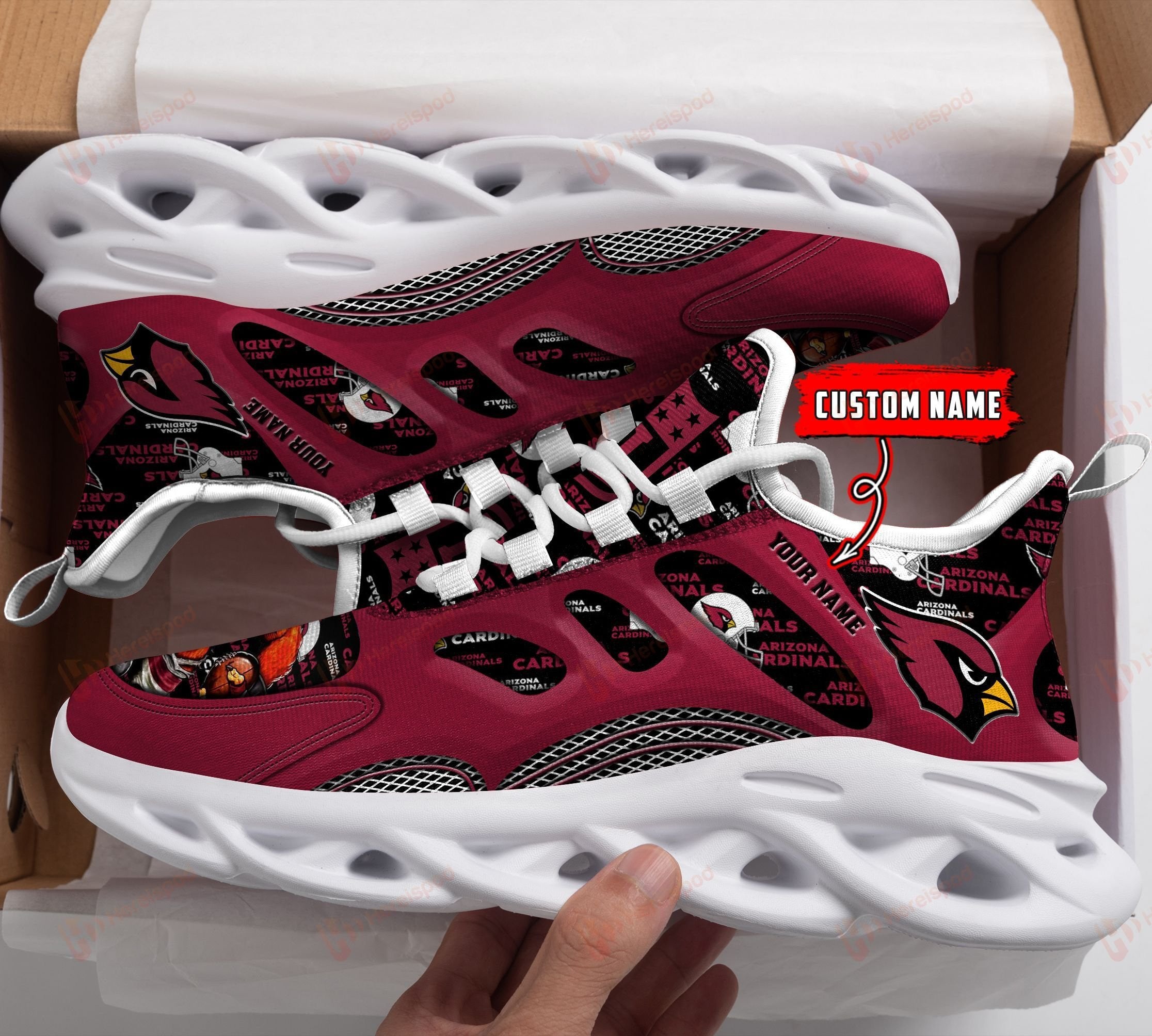 Personalized Arizona Cardinals NFL Max Soul Shoes Sneakers for Men And Women – NFL Football Fan Shoes, Team Sneakers