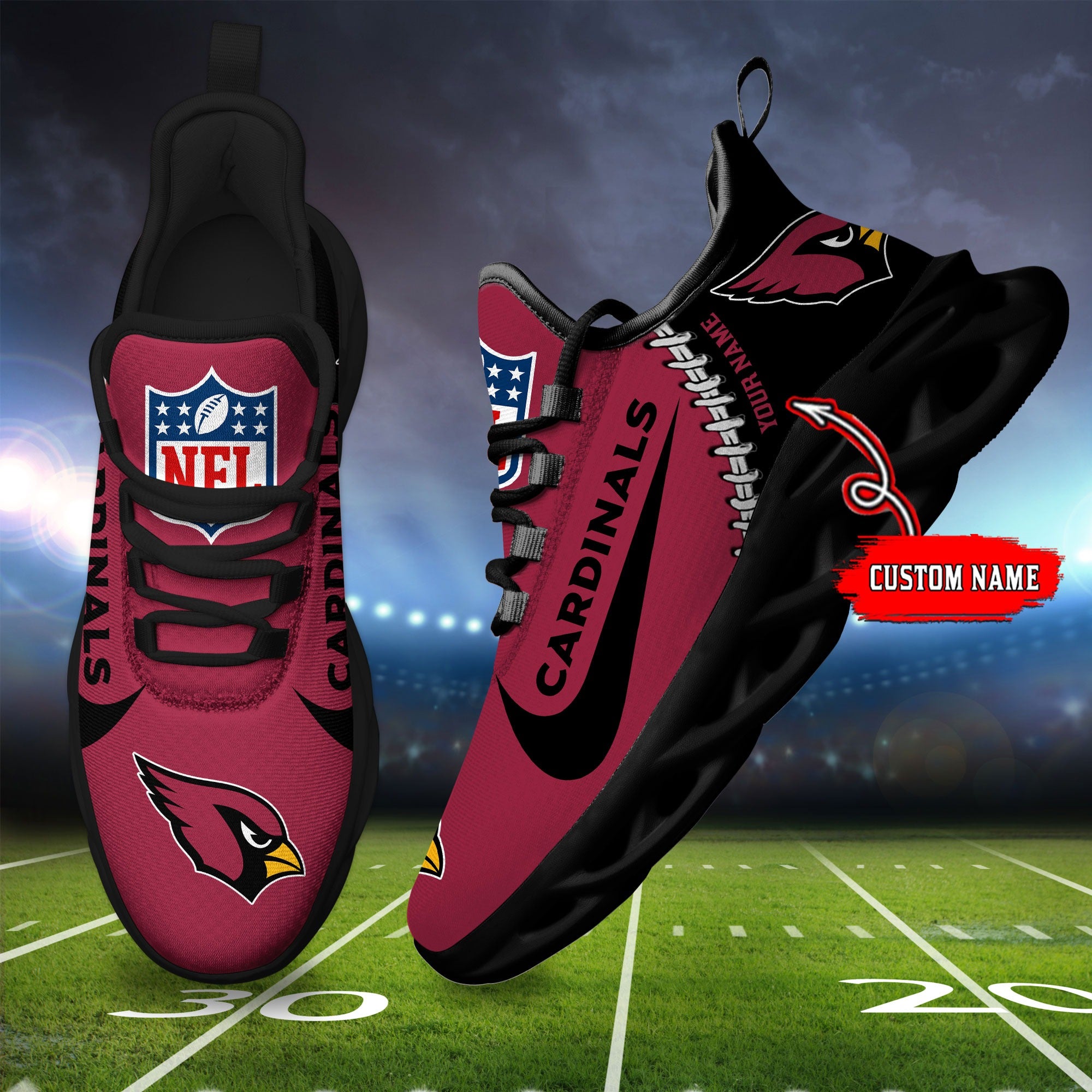Personalized Arizona Cardinals NFL Max Soul Shoes Sneakers for Men And Women – NFL Football Fan Shoes, Team Sneakers - Image 3