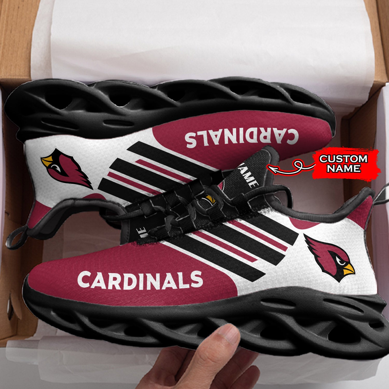 Personalized Arizona Cardinals NFL Max Soul Shoes Sneakers for Men And Women – NFL Football Fan Shoes, Team Sneakers - Image 4