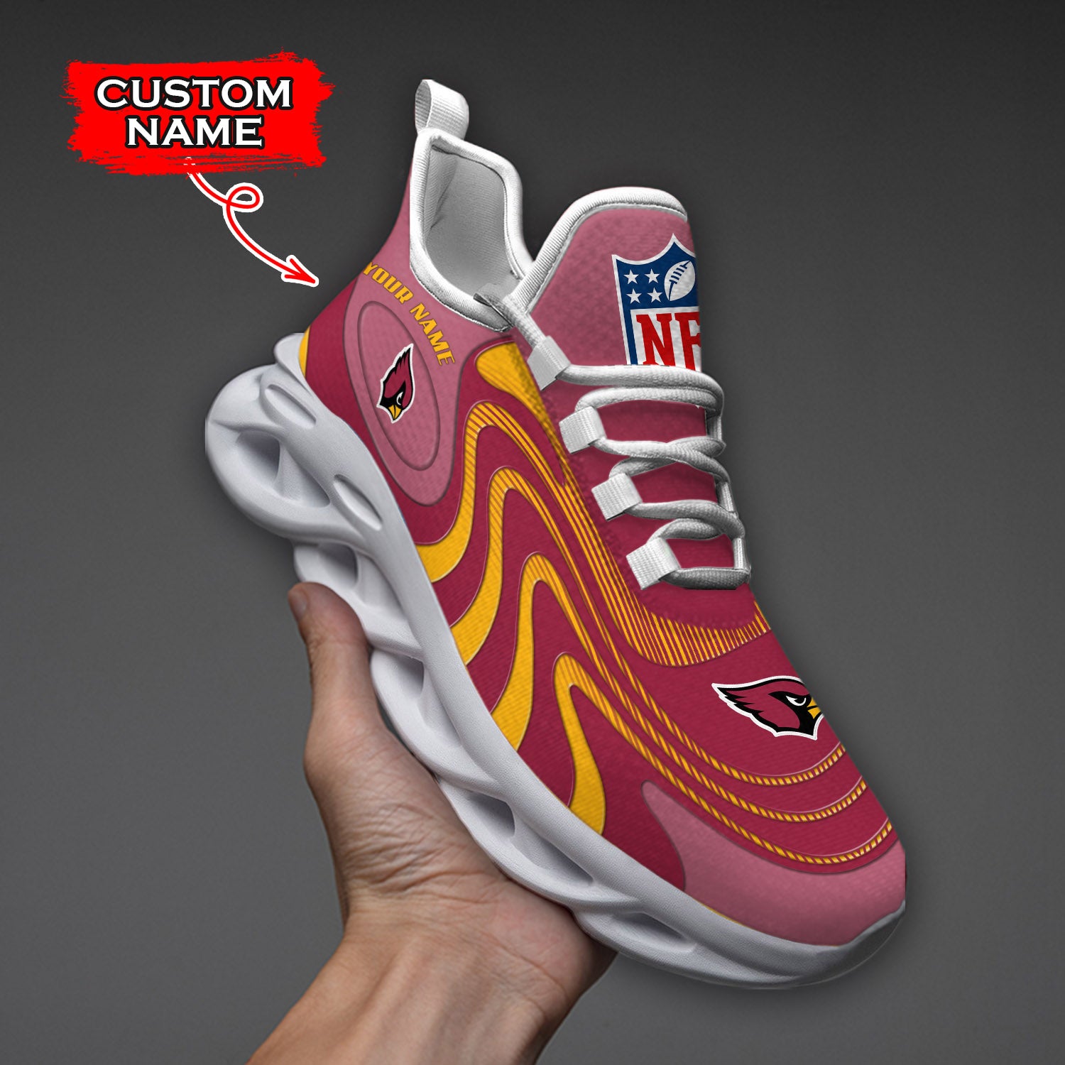 Personalized Arizona Cardinals NFL Max Soul Shoes Sneakers for Men And Women – NFL Football Fan Shoes, Team Sneakers