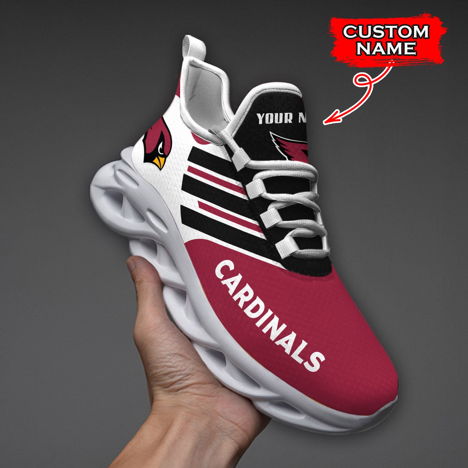 Personalized Arizona Cardinals NFL Max Soul Shoes Sneakers for Men And Women – NFL Football Fan Shoes, Team Sneakers
