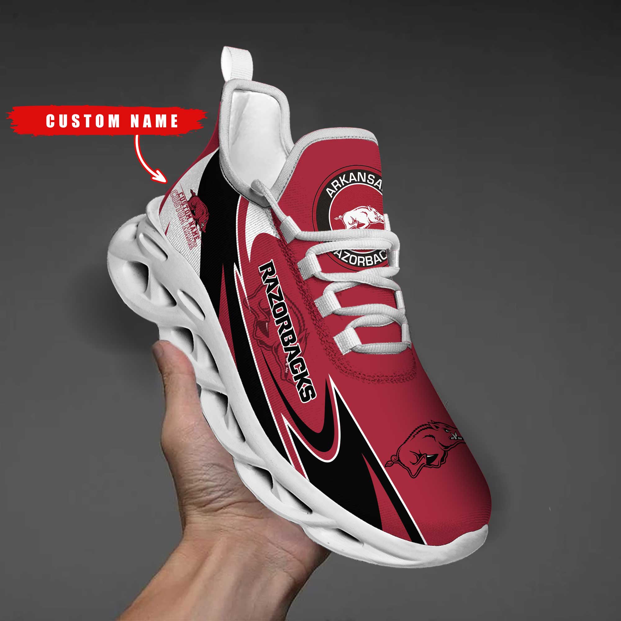 Personalized Arkansas Razorbacks Max Soul Shoes Sneakers for Men And Women – NCAA Fan Shoes, Team Sneakers - Image 6