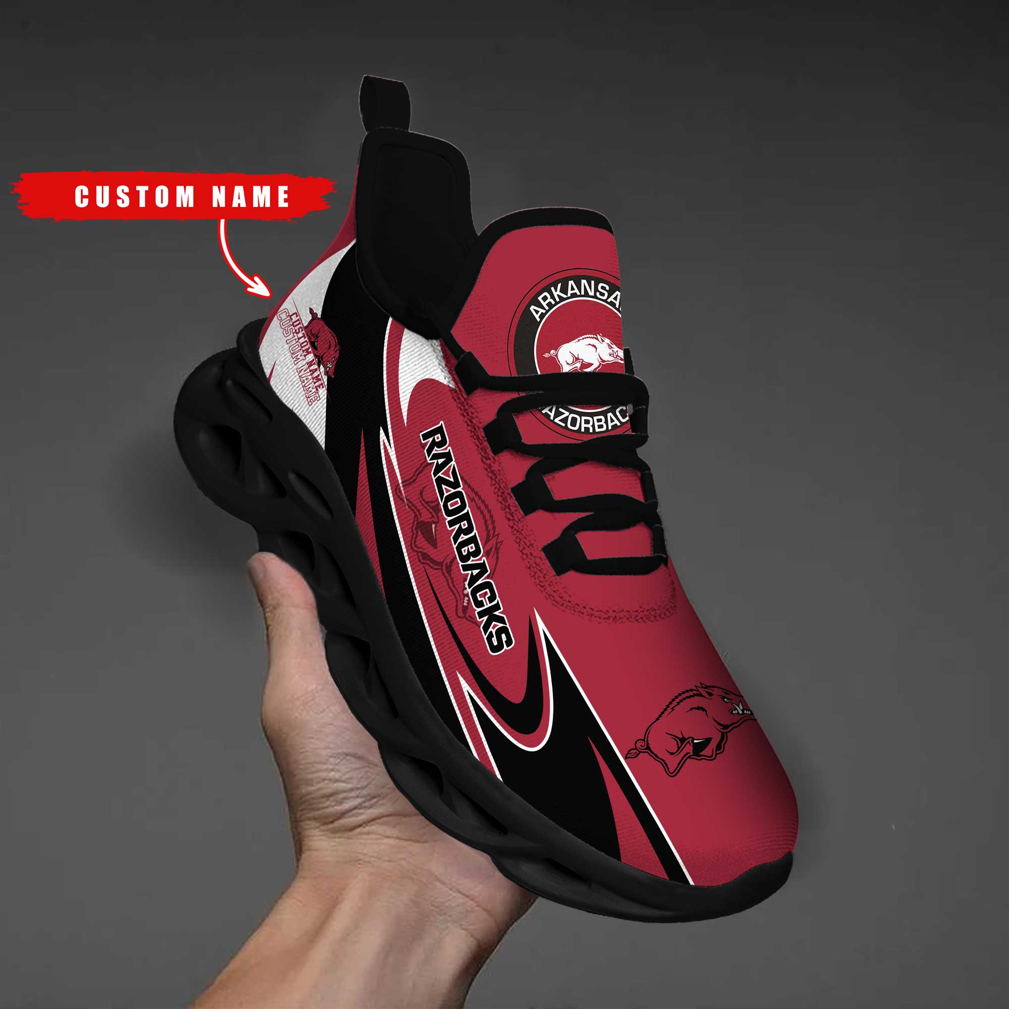 Personalized Arkansas Razorbacks Max Soul Shoes Sneakers for Men And Women – NCAA Fan Shoes, Team Sneakers - Image 5