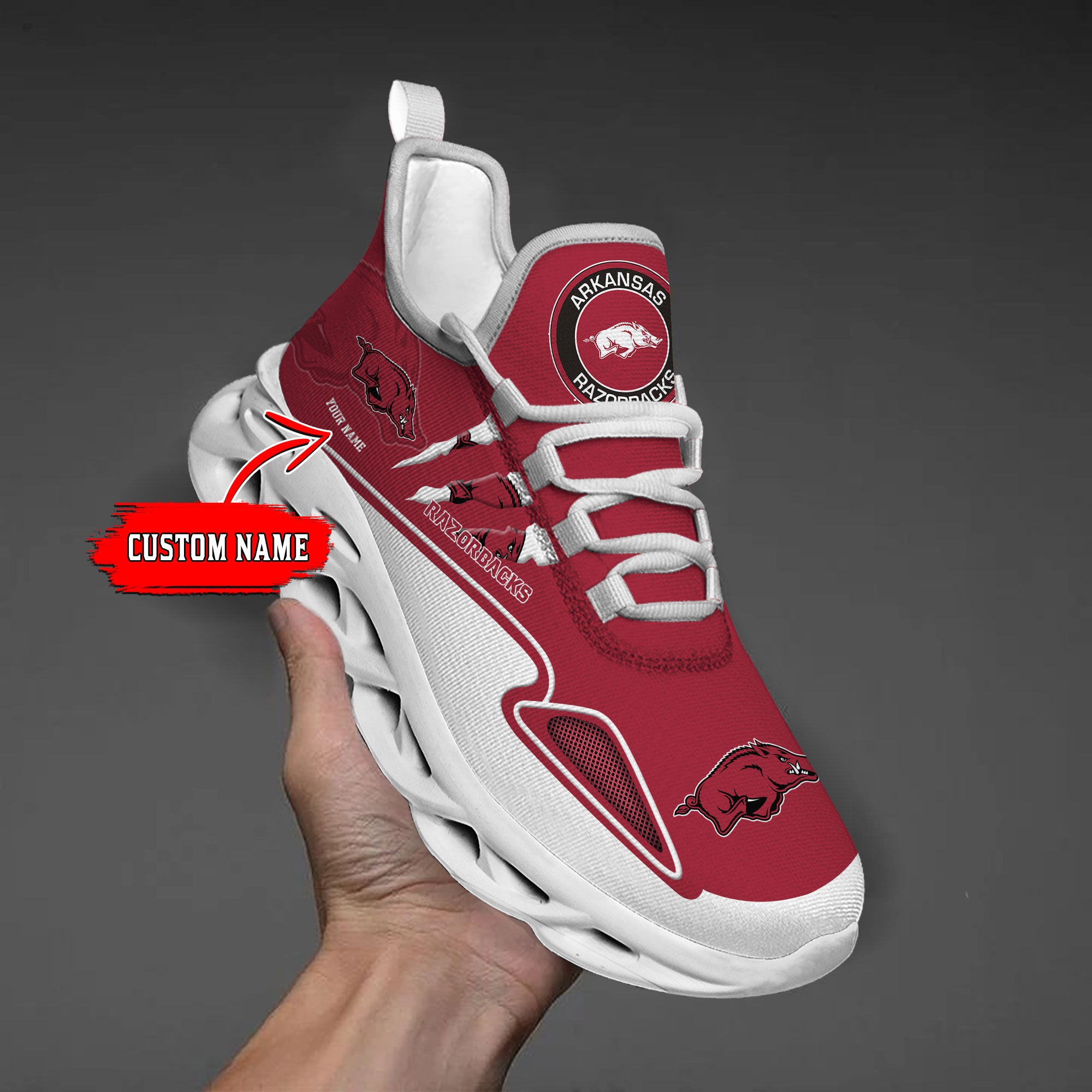 Personalized Arkansas Razorbacks Max Soul Shoes Sneakers for Men And Women – NCAA Fan Shoes, Team Sneakers