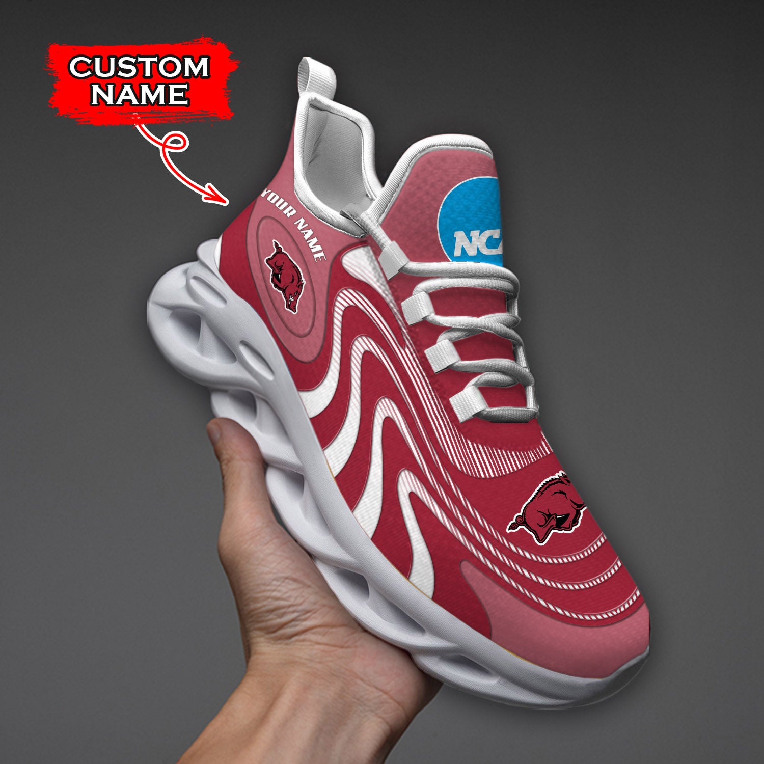 Personalized Arkansas Razorbacks NCAA Max Soul Shoes Sneakers for Men And Women – NCAA Fan Shoes, Team Sneakers