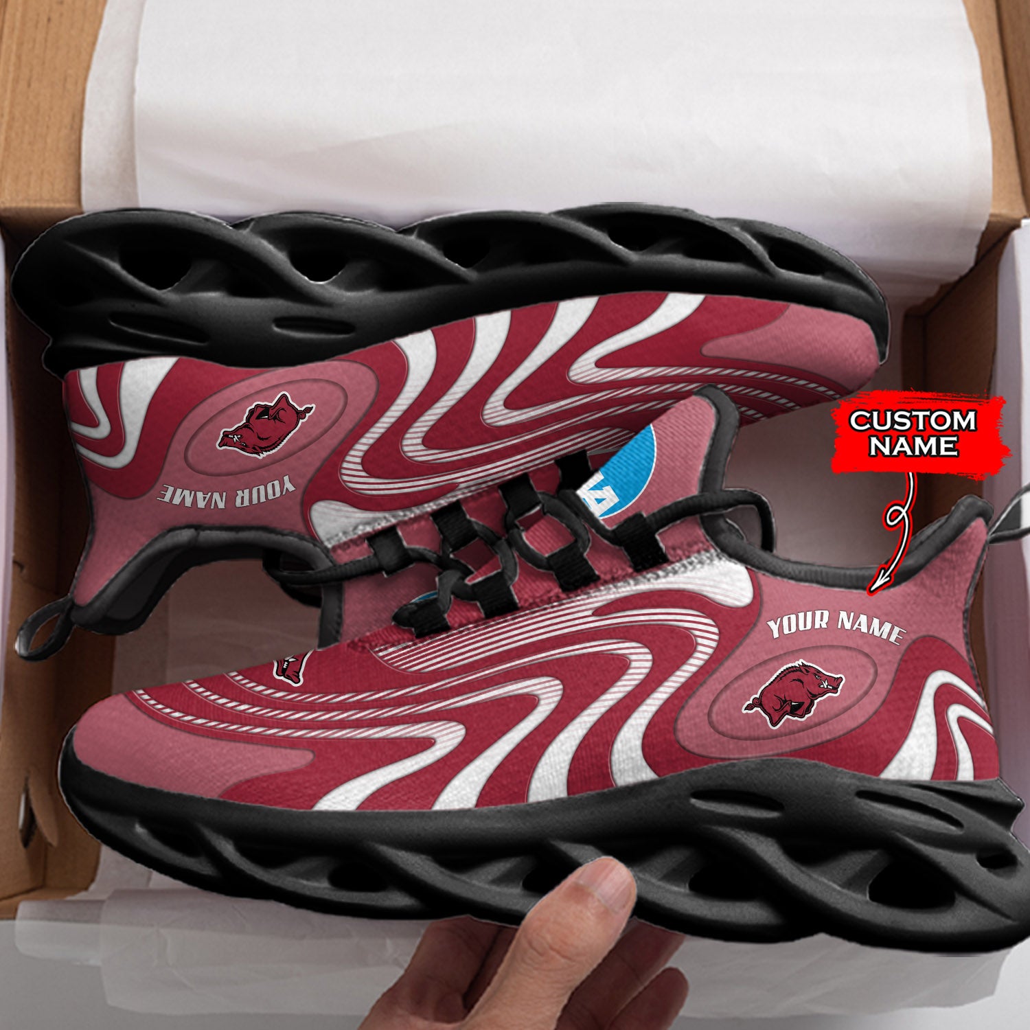 Personalized Arkansas Razorbacks NCAA Max Soul Shoes Sneakers for Men And Women – NCAA Fan Shoes, Team Sneakers - Image 4